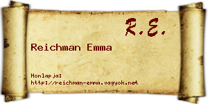 Reichman Emma névjegykártya